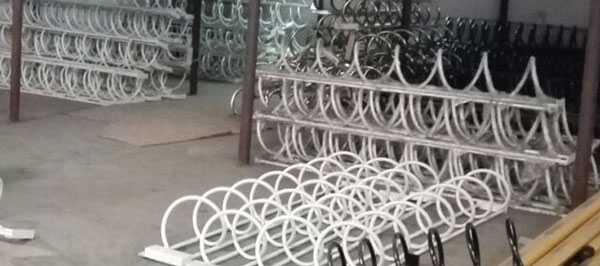绿道通螺旋式自行车停车架碳素钢材质100米出货佛山